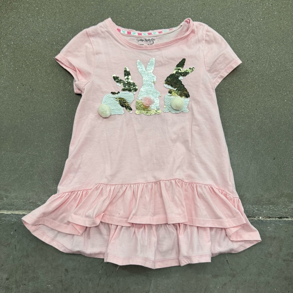 Cynthia Rowley Sequin Ruffle Pink Top Size 7/8